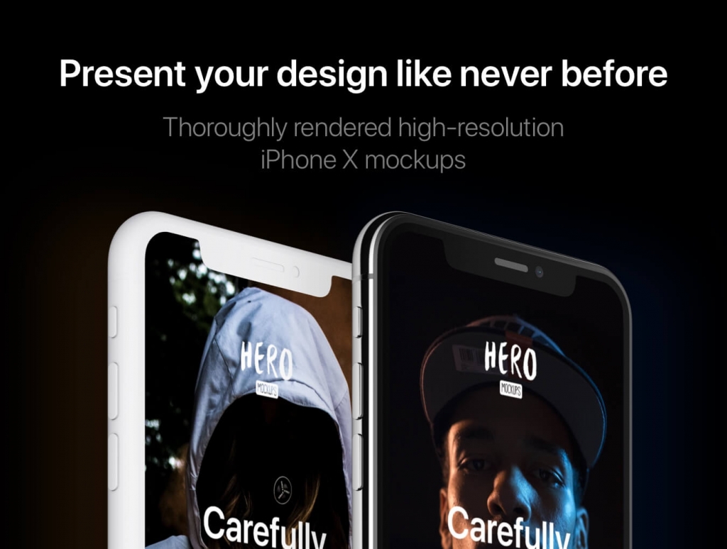 iPhone X样机 hero,英雄风格-火星素材网 iPhone X样机 hero,英雄风格